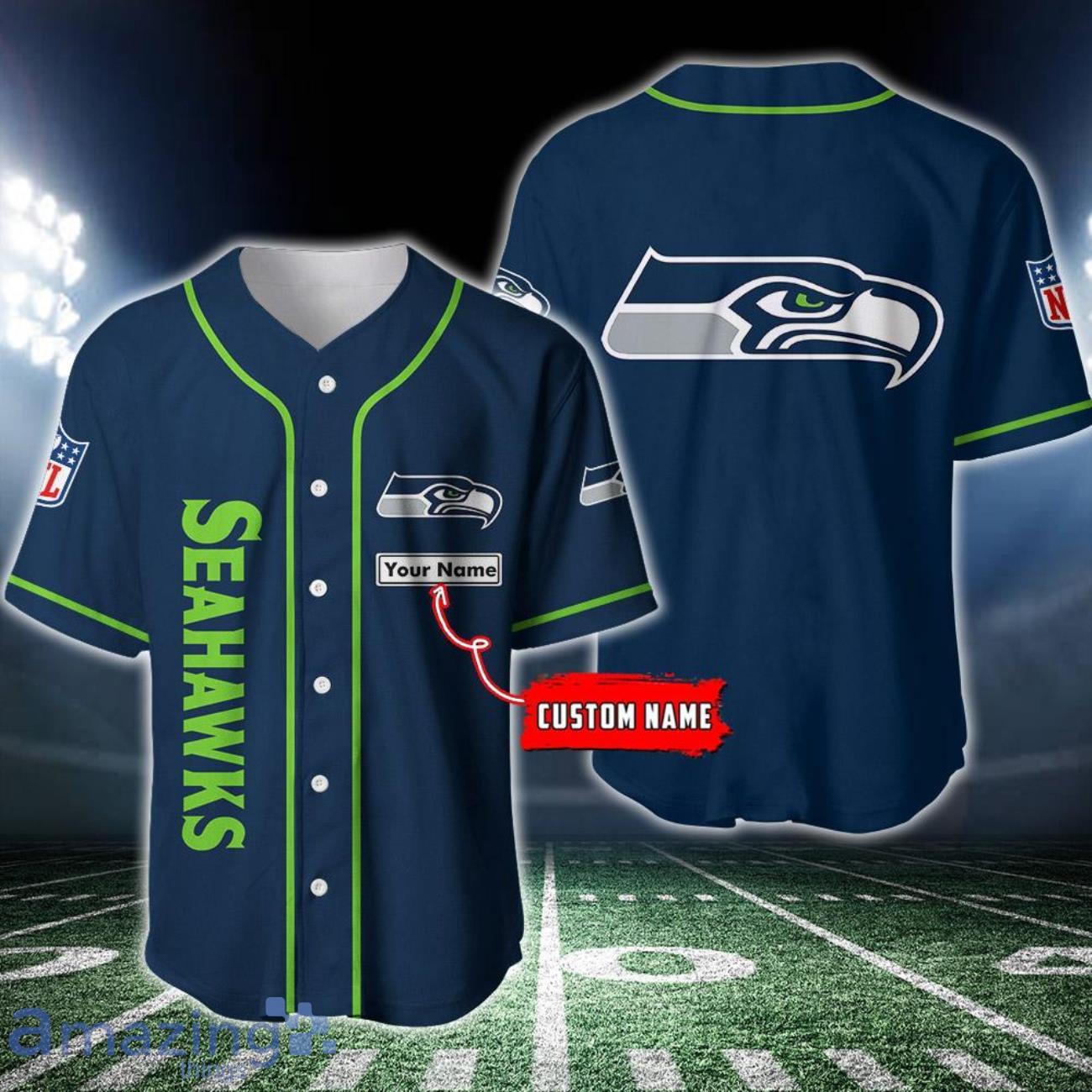Seattle Seahawks Baseball Jersey Shirt For Men And Women image Seattle Seahawks Baseball Jersey Shirt For Men And Women Product Photo 1