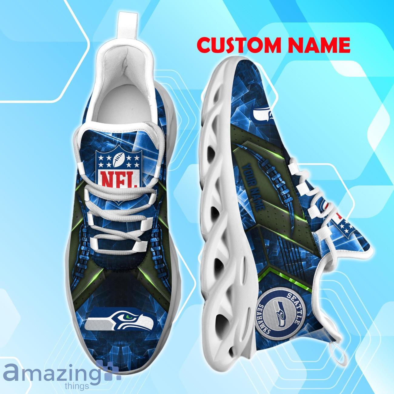 Seattle Seahawks Max Soul Shoes Personalized Name A Great Gift For Fans image Seattle Seahawks Max Soul Shoes Personalized Name A Great Gift For Fans Product Photo 1