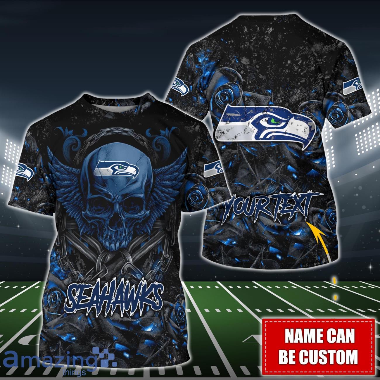 Seattle Seahawks NFL 3D Shirt Hoodie Custom Name For Fans image Seattle Seahawks NFL 3D Shirt Hoodie Custom Name For Fans Product Photo 3