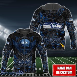 Seattle Seahawks NFL 3D Shirt Hoodie Custom Name For Fans image Seattle Seahawks NFL 3D Shirt Hoodie Custom Name For Fans Product Photo 4