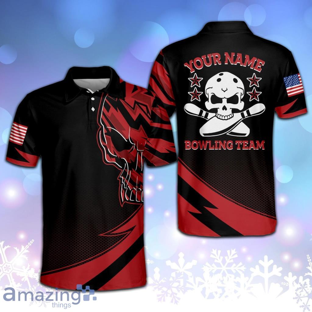 Skull Flag Red Personalized Polo Shirt image Skull Flag Red Personalized Polo Shirt Product Photo 1