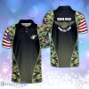 Skull Usa Camouflage Black Green Personalized Polo Shirt