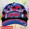 SMU Mustangs NCAA3 3D Cap Coconut Pattern Hawaii Summer Gift