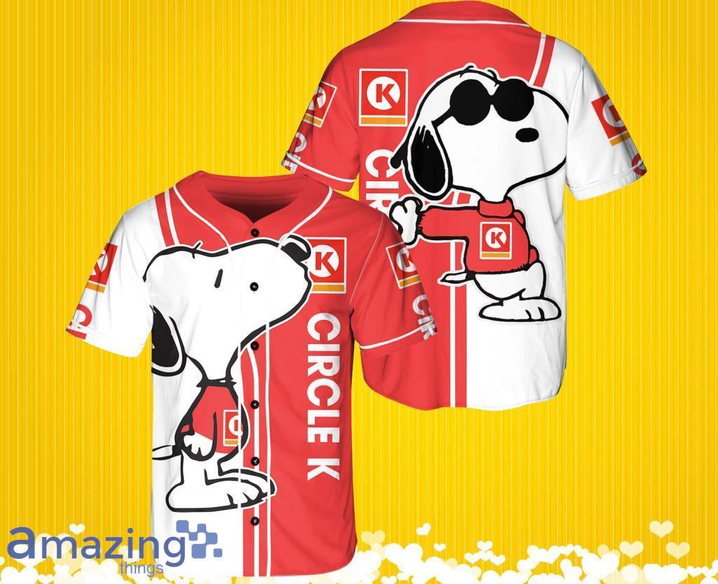 Snoopy Cute Circle K Logo Baseball Jersey Shirt Gift For Men And Women image Snoopy Cute Circle K Logo Baseball Jersey Shirt Gift For Men And Women Product Photo 1