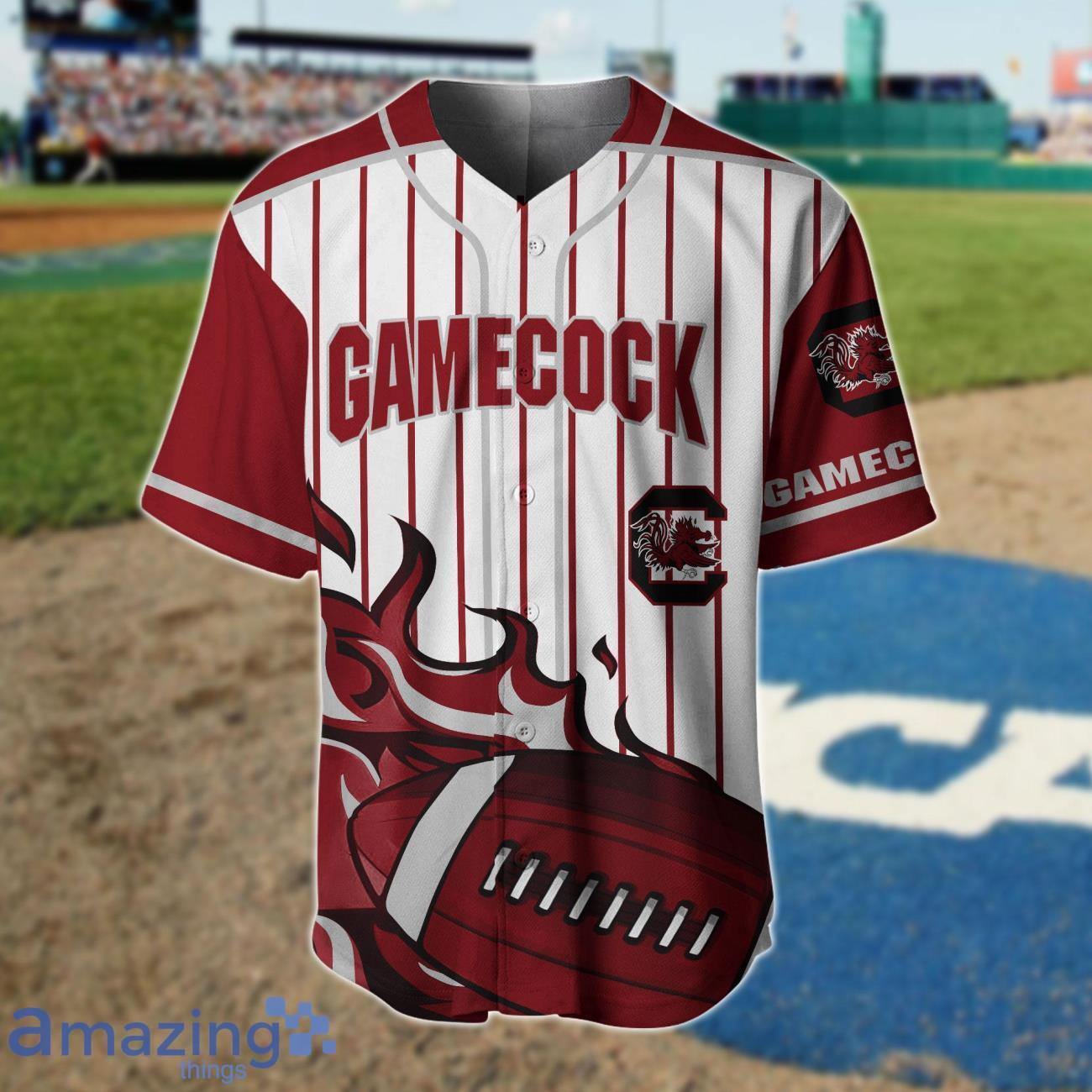 South Carolina Gamecocks Custom Name And Number Baseball Jersey Shirt NCAA Fans Gift image South Carolina Gamecocks Custom Name And Number Baseball Jersey Shirt NCAA Fans Gift Product Photo 2