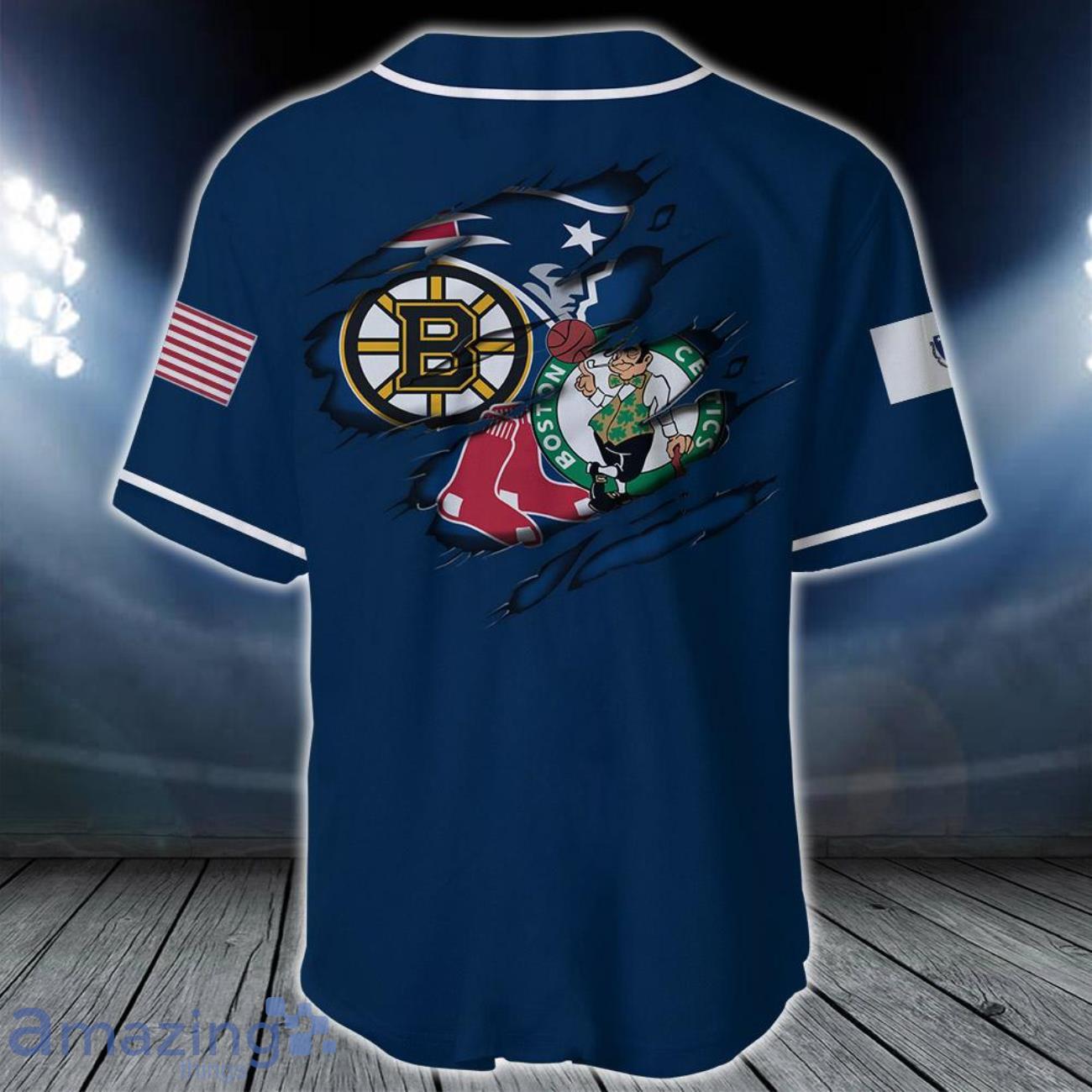 Sport Lover Boston BLUE jersey BaseBall Custom Name image Sport Lover Boston BLUE jersey BaseBall Custom Name Product Photo 2