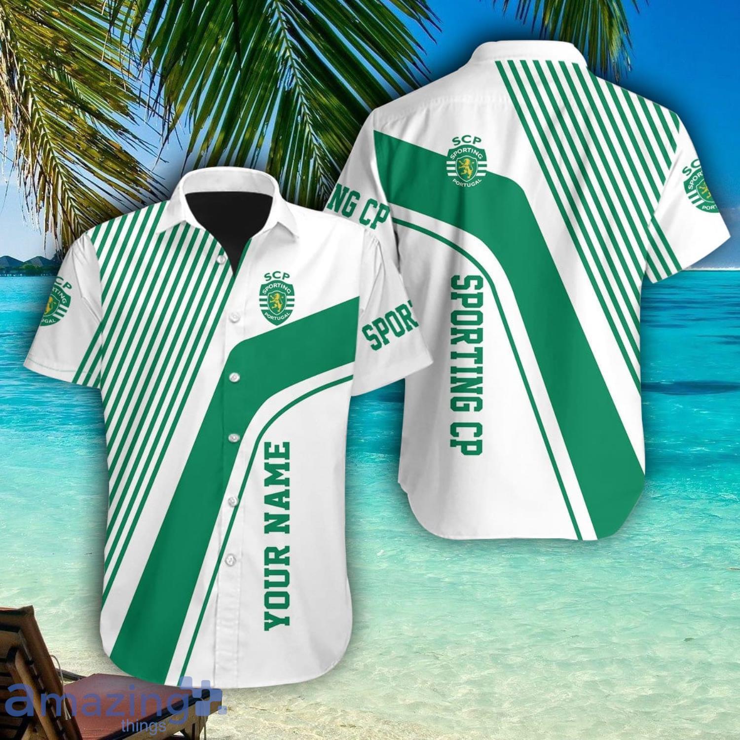 Sporting CP Personalized Name Hawaiian Shirt Summer Team Shirt image Sporting CP Personalized Name Hawaiian Shirt Summer Team Shirt Product Photo 1
