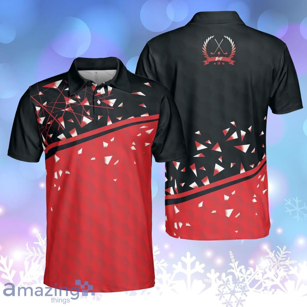 Sporty Golf Breaker Red And Black Golf Red And White Triangle Pattern Shirt Design, Best Golf Gift Idea image Sporty Golf Breaker Red And Black Golf Red And White Triangle Pattern Shirt Design, Best Golf Gift Idea Product Photo 1