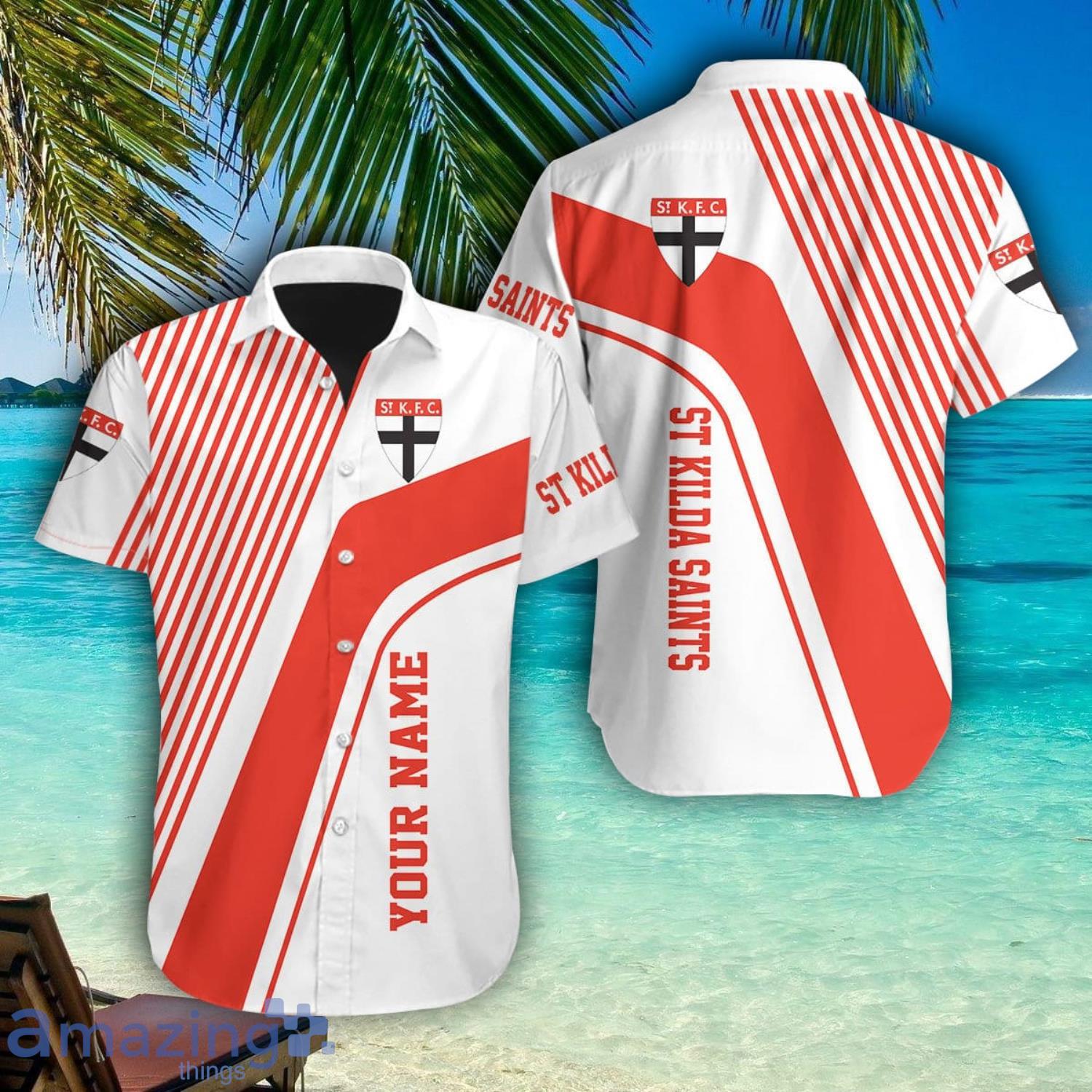 St Kilda Saints Personalized Name Hawaiian Shirt Summer Team Shirt image St Kilda Saints Personalized Name Hawaiian Shirt Summer Team Shirt Product Photo 1