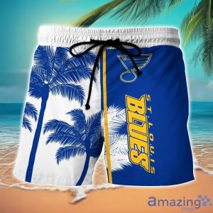 St. Louis Blues Hawaiian Shirt And Shorts Set Custom Name Summer Vacation Shirt NHL Fans Product Photo 2