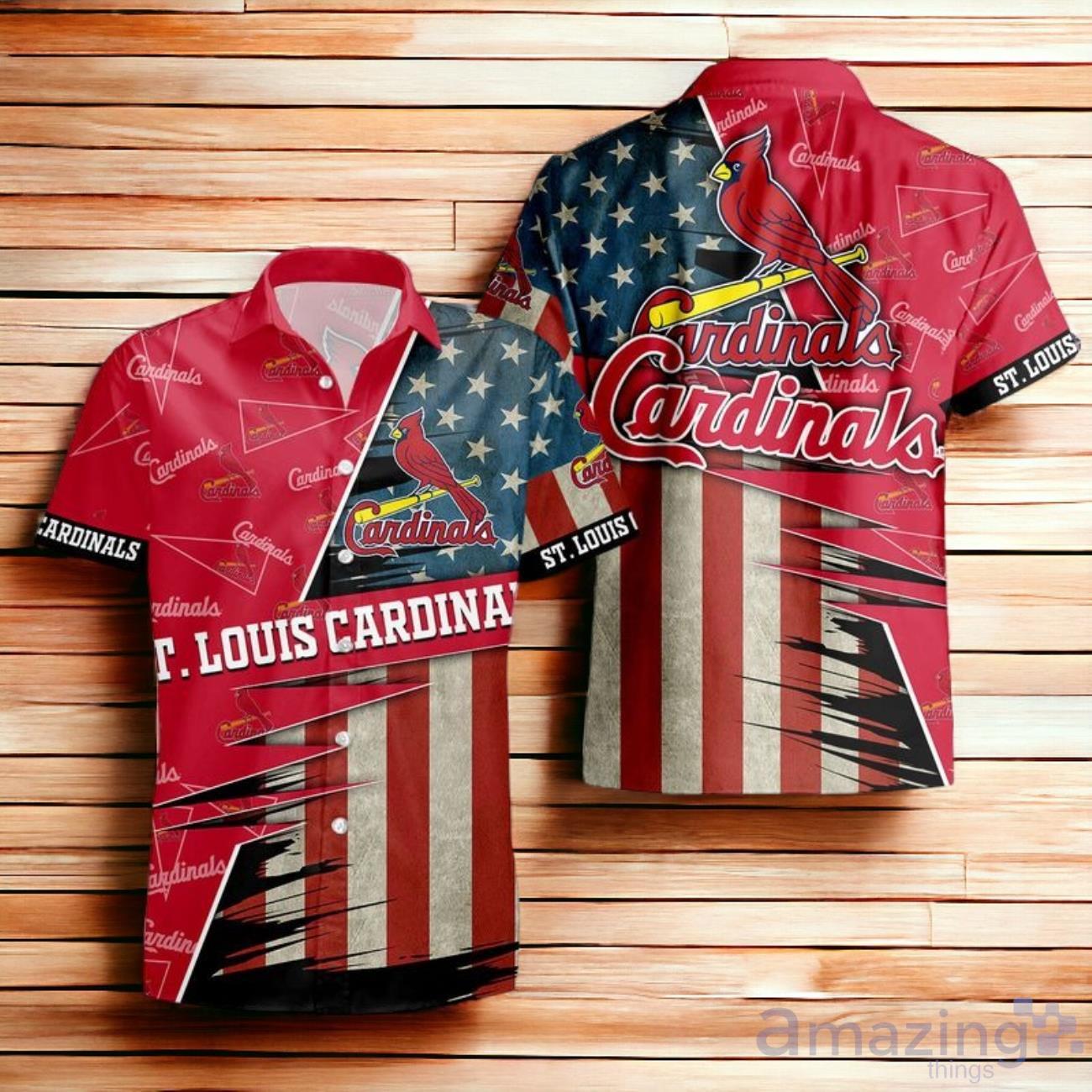 St. Louis Cardinals American Flag Hawaiian Shirt 3D For Men Women Product Photo 1