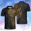 Strong And Cool Polynesian Pattern Luxury Black And Gold Personalized Polo Shirt