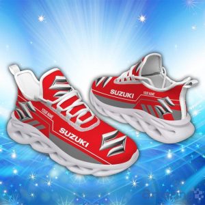 Suzuki Red Max Soul Shoes Custom Name Sneakers Car Lovers Gift Product Photo 1