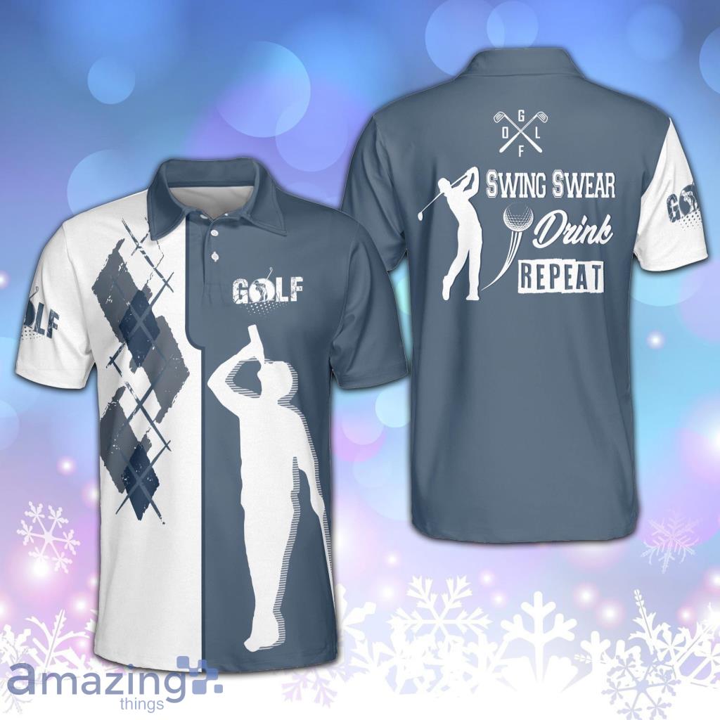 Swing Swear Drink Repeat Golf Fashionable Personalized Polo Shirt image Swing Swear Drink Repeat Golf Fashionable Personalized Polo Shirt Product Photo 1