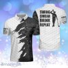 Swing Swear Drink Repeat Ripped Camouflage Skull Golf Personalized Black And White Personalized Polo Shirt