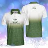 Talk Birdie To Me Golf White And Green Abstract Grass Pattern Golfing Personalized Polo Shirt