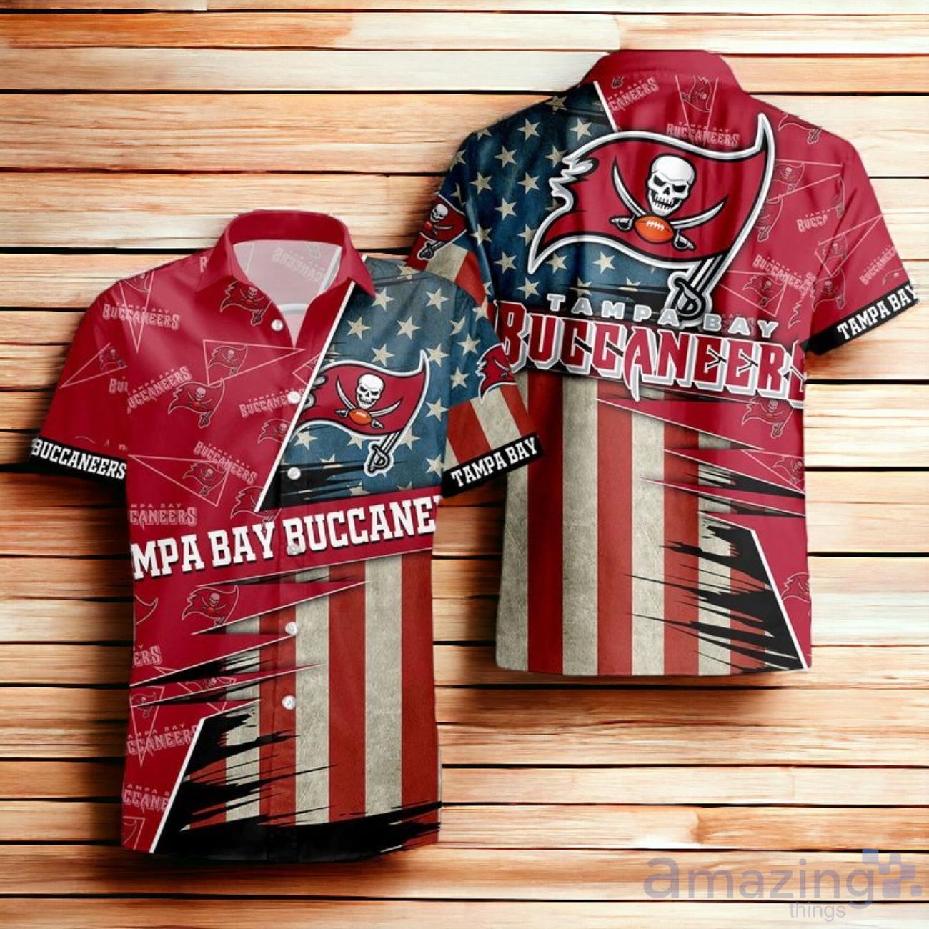 Tampa Bay Buccaneers American Flag Hawaiian Shirt 3D For Men Women Product Photo 1
