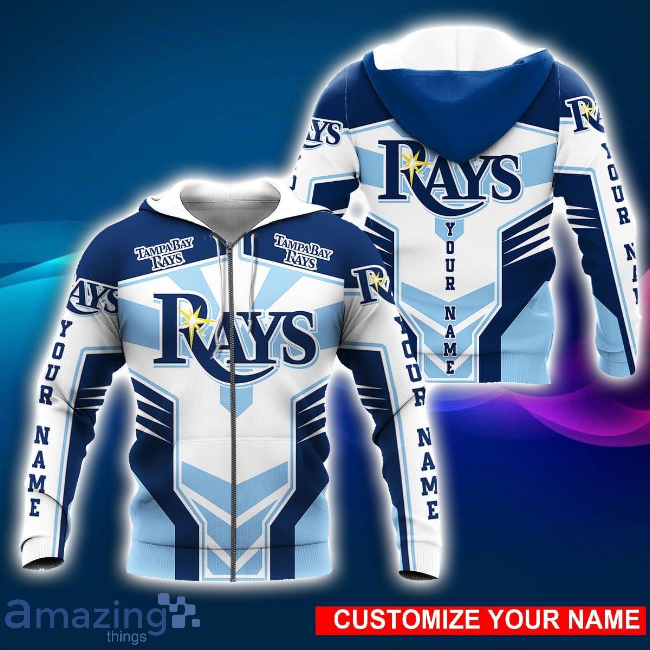 Tampa Bay Rays 3D Hoodie All Over Printed Personalized Name Special Design For Fans image Tampa Bay Rays 3D Hoodie All Over Printed Personalized Name Special Design For Fans Product Photo 1
