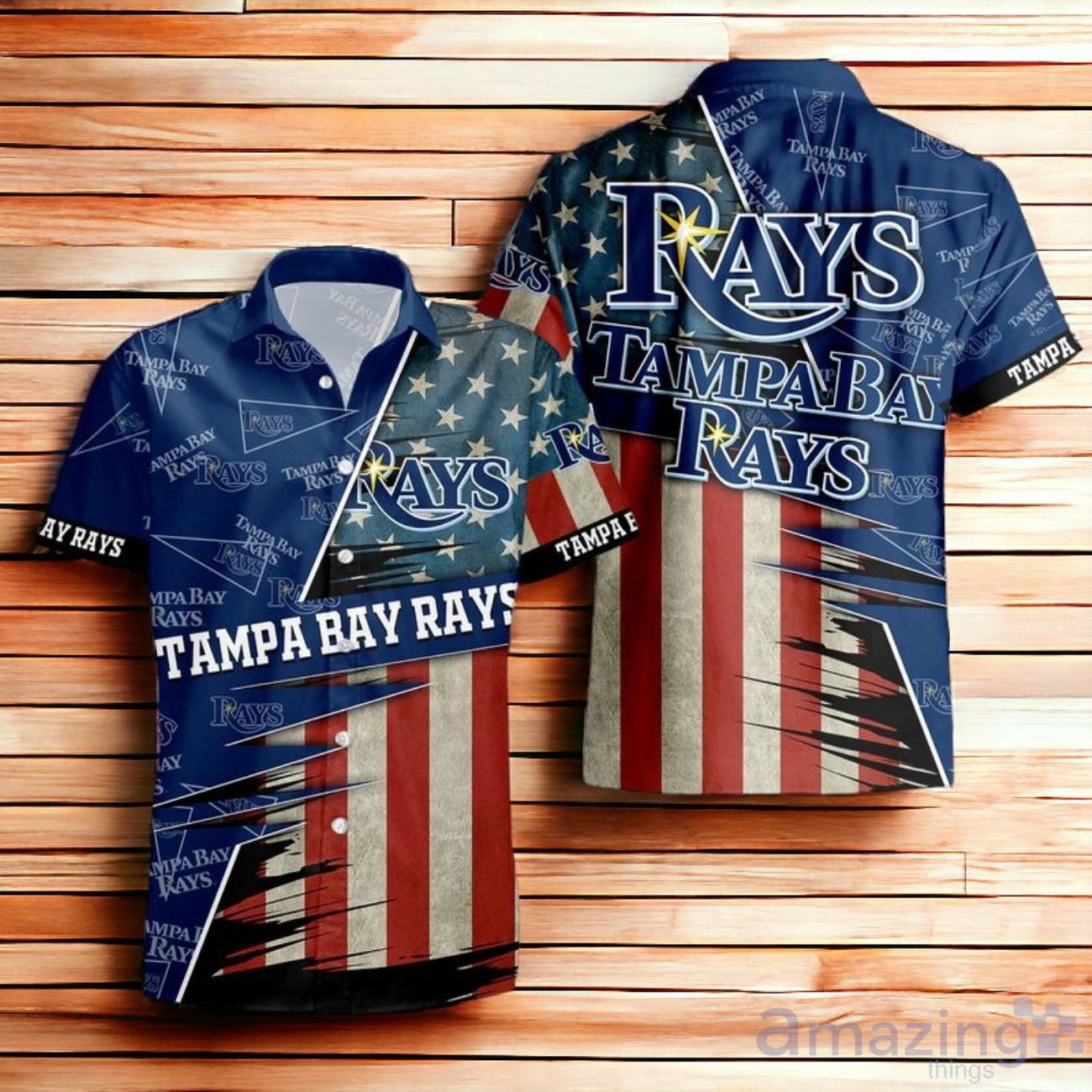 Tampa Bay Rays American Flag Hawaiian Shirt 3D For Men Women Product Photo 1