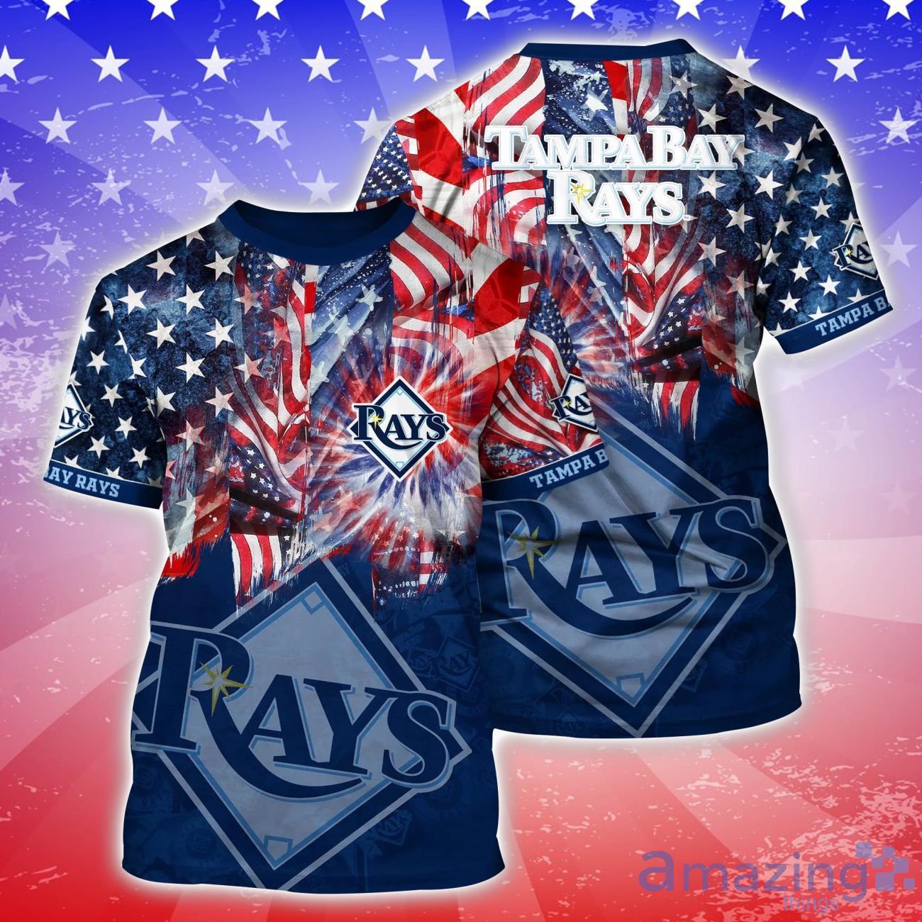 Tampa Bay Rays MLB Independence Day Gift Football Team T Shirt image Tampa Bay Rays MLB Independence Day Gift Football Team T-Shirt Product Photo 1