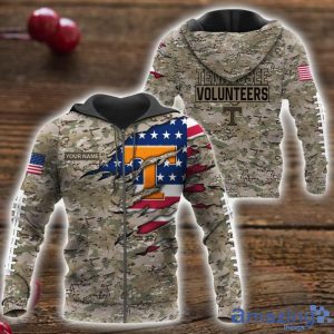 Tennessee Volunteers Custom Name T-Shirt Hoodie Sweatshirt Flag And Camo Pattern Father's Day Gift Perfect Gift For Sport Fans Product Photo 4