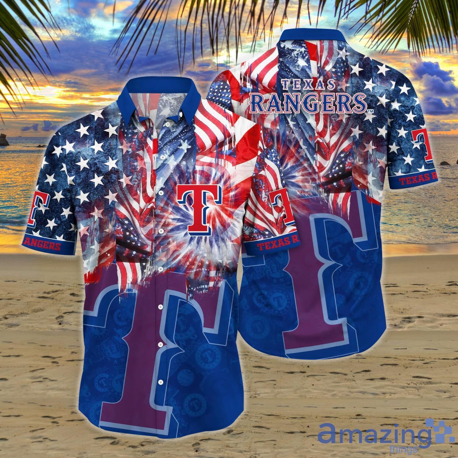 Texas Rangers MLB Flower Hawaiian Shirt Football Shirts Independence Day Gift image Texas Rangers MLB Flower Hawaiian Shirt Football Shirts Independence Day Gift Product Photo 1