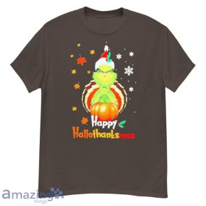 The Grinch Happy Hallothanksmas Pumpkin Shirt Product Photo 3