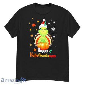 The Grinch Happy Hallothanksmas Pumpkin Shirt Product Photo 1