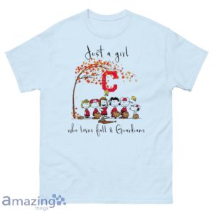 The Peanuts Just A Girl Who Loves Fall Cleveland Guardians Shirt Product Photo 2