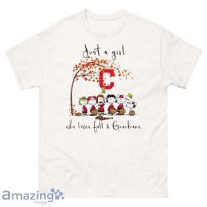 The Peanuts Just A Girl Who Loves Fall Cleveland Guardians Shirt Product Photo 3