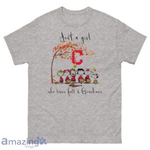 The Peanuts Just A Girl Who Loves Fall Cleveland Guardians Shirt Product Photo 4