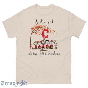 The Peanuts Just A Girl Who Loves Fall Cleveland Guardians Shirt Product Photo 1