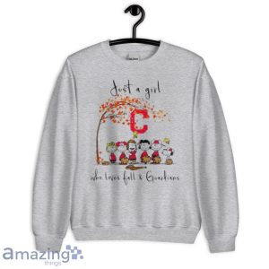 The Peanuts Just A Girl Who Loves Fall Cleveland Guardians Shirt Product Photo 6
