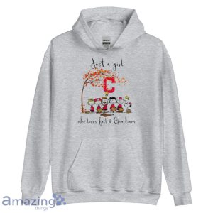 The Peanuts Just A Girl Who Loves Fall Cleveland Guardians Shirt Product Photo 7