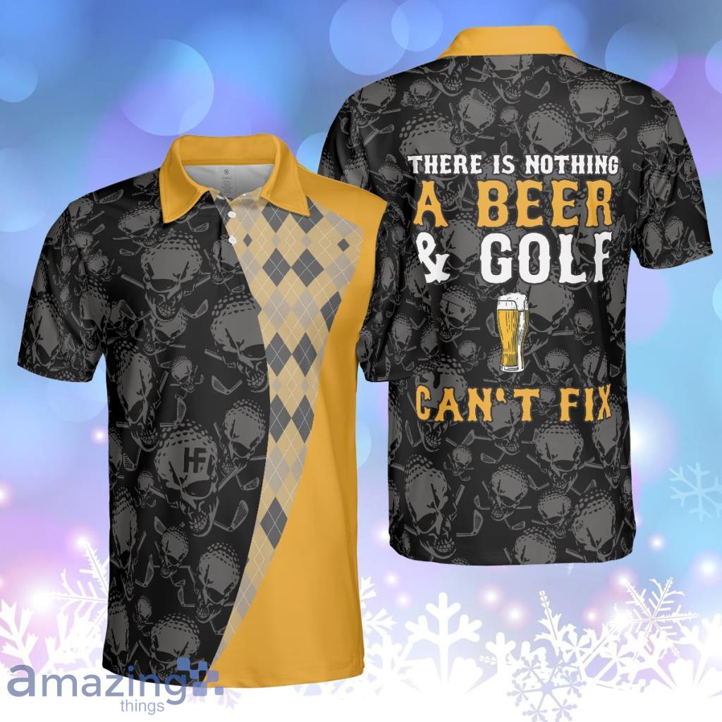 There Is Nothing A Beer And Golf Can't Fix Versatile Skull Plaid Pattern Personalized Polo Shirt Best Golf Drink Shirt image There Is Nothing A Beer And Golf Can't Fix Versatile Skull Plaid Pattern Personalized Polo Shirt Best Golf Drink Shirt