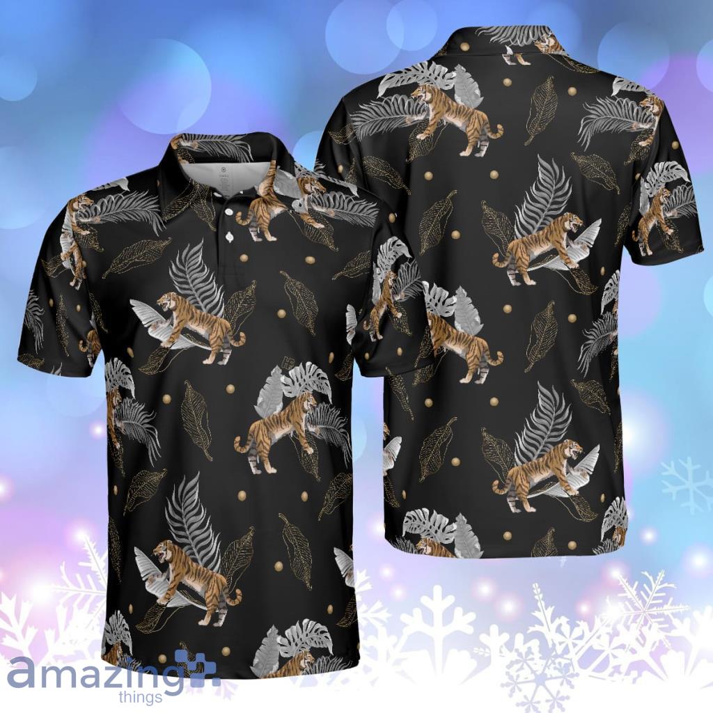 Tiger With Palm Leaves Tropical Tiger Tiger Tiger Shirt Men Gift Idea image Tiger With Palm Leaves Tropical Tiger Tiger Tiger Shirt Men Gift Idea Product Photo 1