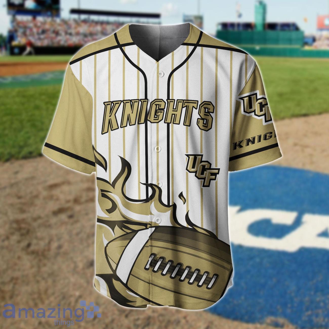 UCF Knights Custom Name And Number Baseball Jersey Shirt NCAA Fans Gift image UCF Knights Custom Name And Number Baseball Jersey Shirt NCAA Fans Gift Product Photo 2