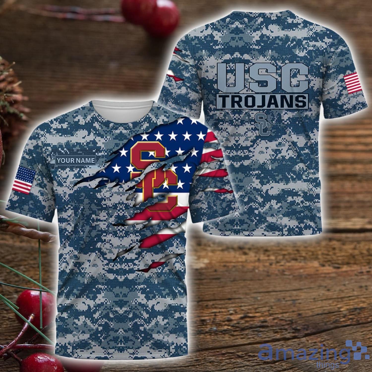 USC Trojans Custom Name T Shirt Hoodie Sweatshirt Camo US. Navy For men and Women image USC Trojans-Custom Name T-Shirt Hoodie Sweatshirt Camo US. Navy For men and Women Product Photo 3