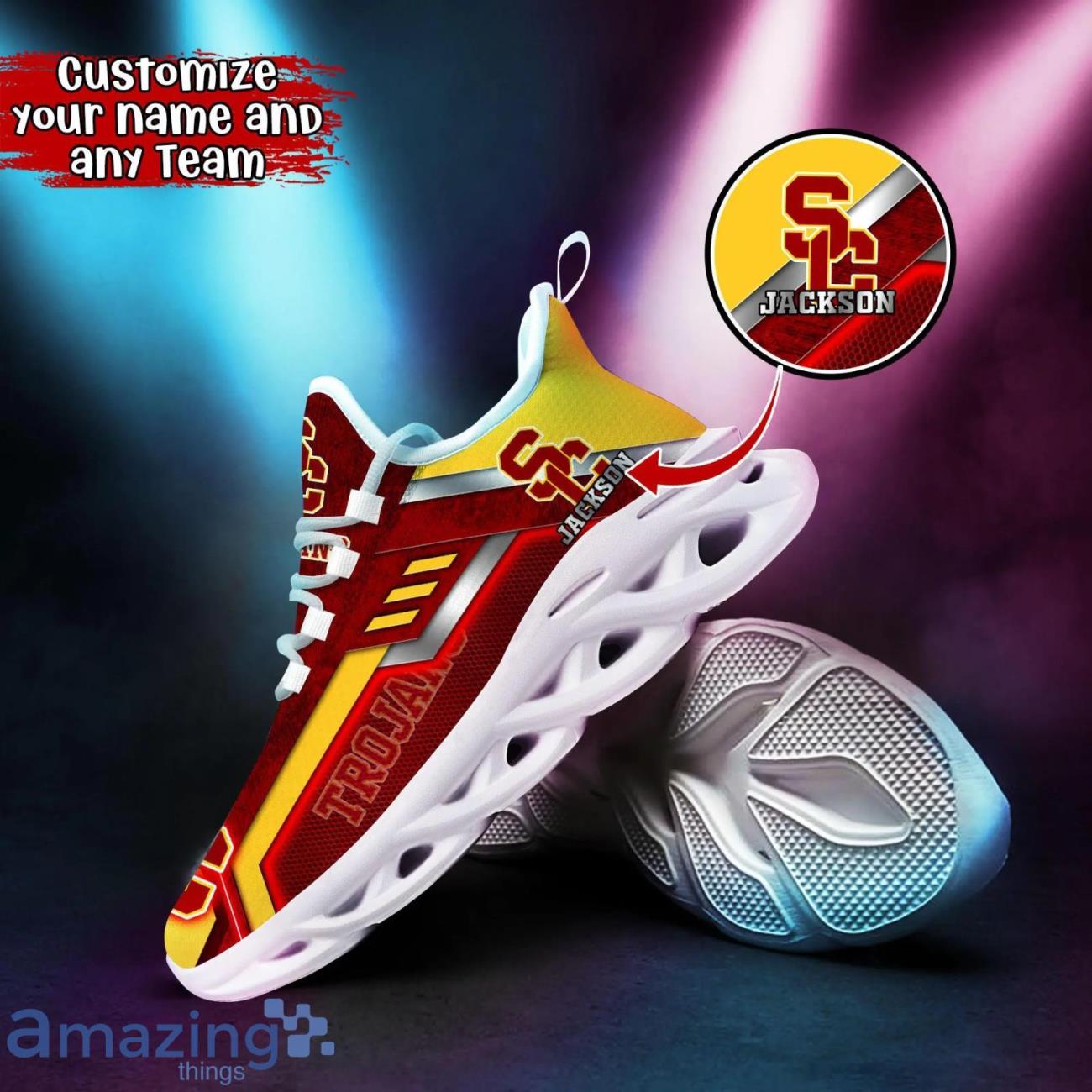USC Trojans NCAA1 Max Soul Shoes Custom Name Sports Sneakers For Fans image USC Trojans NCAA1 Max Soul Shoes Custom Name Sports Sneakers For Fans Product Photo 2