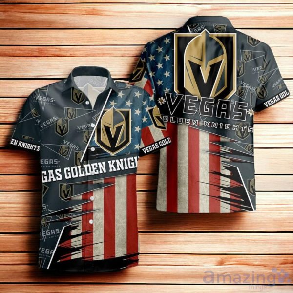 Vegas Golden Knights American Flag Hawaiian Shirt 3D For Men Women Product Photo 1