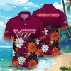 Virginia Tech Hokies Flower Hawaii Shirt Style Gift