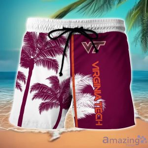 Virginia Tech Hokies Hawaiian Shirt And Shorts Set Custom Name Summer Vacation Shirt NCAA1 Fans Product Photo 2