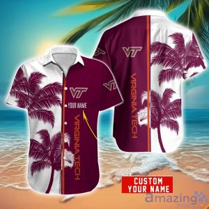Virginia Tech Hokies Hawaiian Shirt And Shorts Set Custom Name Summer Vacation Shirt NCAA1 Fans Product Photo 1