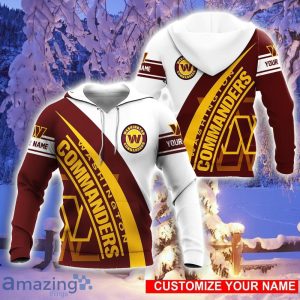 Washington Commanders 3D Hoodie All Over Printed Personalized Name Casual Hoodie Sport Fans Product Photo 2