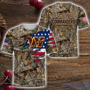Washington Commanders 3D Printed T Shirt Hoodie Sweatshirt Camo Hunting Perfect Gift Custom Name For Fans image Washington Commanders 3D Printed T-Shirt Hoodie Sweatshirt Camo Hunting Perfect Gift Custom Name For Fans Product Photo 3