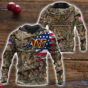 Washington Commanders 3D Printed T-Shirt Hoodie Sweatshirt Camo Hunting Perfect Gift Custom Name For Fans Product Photo 1