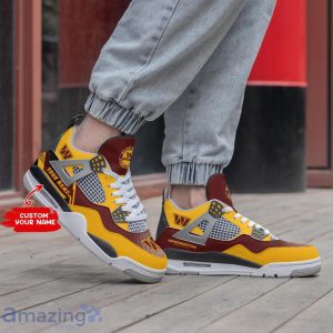 Washington Commanders Personalized Name Air Jordan 4 Sneakers Men Women Sneakers Sport Fans Shoes Product Photo 2