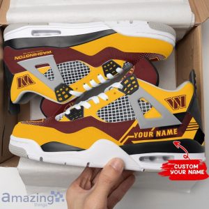 Washington Commanders Personalized Name Air Jordan 4 Sneakers Men Women Sneakers Sport Fans Shoes Product Photo 1