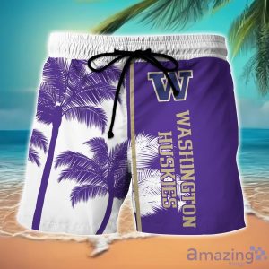 Washington Huskies Hawaiian Shirt And Shorts Set Custom Name Summer Vacation Shirt NCAA1 Fans Product Photo 2