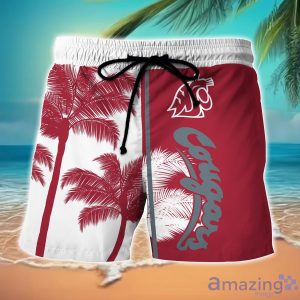 Washington State Cougars Hawaiian Shirt And Shorts Set Custom Name Summer Vacation Shirt NCAA1 Fans Product Photo 2